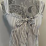 American Eagle NWT AE Tie-Front Babydoll Blouse Blue/White Stripe. Sweetheart Neck Sleeveless S Photo 10