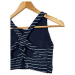 Athleta  Sports Bra Womens Medium Blue Striped Athletic Top Yoga Workout Photo 10
