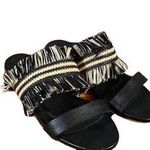 Kaanas Black Tahiti Frayed Boho Sandal Women Sz 6 Photo 0