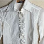 Dolce & Gabbana Dolce‎ & Gabbana White Button Up Blouse  With Beautiful Detail ( 42 ) Photo 1