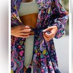  Purple Paisley Bohemian Cover-Up By Anthropologie Swimwear Size M Photo 1