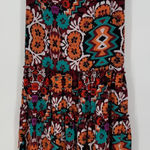 Josie‎ Natori Tiered Maxi Skirt Womens XS Multicolor Aztec Floral Lined Smocked Photo 0