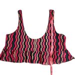 Hurley Zumba Stripe Itsy Bitsy Bikini Set Electric Pink Knit Large Crop Top Photo 12