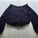 Lulus  Dark Blue Off-Shoulder Crop Top Size XS Photo 0