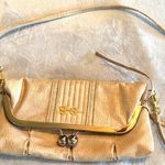 Jessica Simpson  Crossbody Bag Purse foldover kisslock Beige croc embossed Photo 0