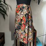 Vintage 90’s Tropical Faux Wrap Skirt Tan Size 10 Photo 1