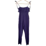 Tularosa City Jumpsuit Ruffles Cropped Adjustable Straps Pockets Blue Size XS Photo 4
