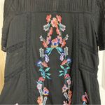 Free People  Perfectly Victorian Size XS Black Floral Embroidered Mini Dress Photo 4