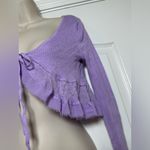 Urban Outfitters Womens Lilac Maryn Y2K Tie-front Cardigan Long Sleeve Sweater S Photo 6