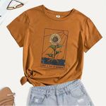 Fifth Sun Women’s M Amber Ray of Sunshine Sunflower Flower Shirt Short Sleeve Medium NEW Photo 0