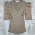 Thinkable Ribbed Wrap Top V Photo 0