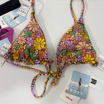 Roxy  NWT $138 3PC Bikini Top + solid beach classics high leg bottoms‎ M Photo 8