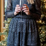 Gibsonlook NWT Shine Party Ruffle Long Sleeves Midi Dress Size XXS‎ Photo 0