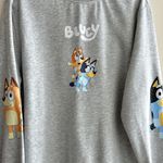 Bluey Women’s Grey Crewneck Sweatshirt, Bluey Character Top, Size Large Gray Photo 3