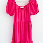 Universal Threads Pink Gauze Cotton Puff Sleeve Dress Photo 0