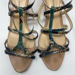 Alexandre Birman  Leather snake embellished blue Print Espadrilles sz 9.5 Photo 2