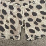 We Wore What Leopard Animal Print Cross-Over Biker Shorts, Size S Photo 2