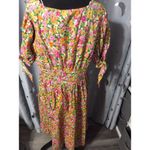 Terra & Sky Plus Size 2X Floral Spring Summer Dress tie Sleeves CUTE Square Neck Photo 1