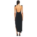 Coperni Feather Boa Jersey Midi Dress in Black 42 New Womens Backless Size undefined Photo 1