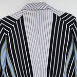 Peter Nygard Nygard blazer jacket women's M open front striped cropped career office nautical Photo 2