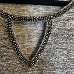 Juicy Couture Gray Knit Top Beaded Neckline Casual Comfy Tee XL Photo 2