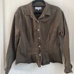 Current/Elliott women’s button up top / light jacket olive green raw edge 2/M Photo 1