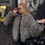 ZARA  sweater jacket cardigan faux fur fuzzy mink coat  Photo 10