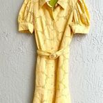 Rachel Parcell  floral eyelet yellow shirt dress large Photo 1