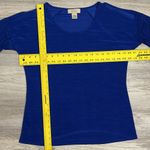 Diana Belle Heather Blue Short Sleeve Cold Shouder Silky Shirt Size Large Photo 9