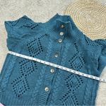 Sundance  Women’s Wool Blend Winter Tryst Cardigan Button Front in Teal Blue PM Photo 10