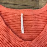 Free People La Brea Cotton V Neck Sweater Coral Orange Photo 5