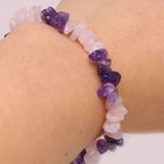 Amethyst New Unworn & Rose Quartz Stretchy Bracelet Photo 3