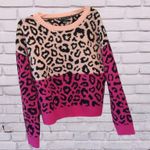 Leopard Print Colorful Sweater Pink Crew Neck New Acrylic Color Block Size undefined Photo 6