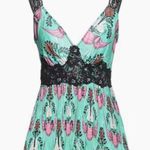 Paco Rabanne light green cami satin with lace details size 6 Photo 3