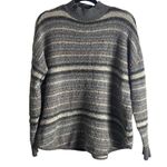 American Eagle  Size Medium Mock Neck Sweater Netural Chunky Striped Photo 1