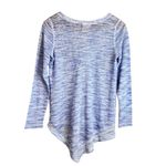 Anthropologie Akemi + Kin Ezri Sweater Top Sz XS Blue Space Dye Asymmetrical Photo 4
