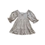 Davi & Dani Davi & Dani Dotted Smocked Puff sleeve Mini Dress Beige Small Boutique Cottage Photo 4