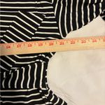 Chico's Chico’s Black White Striped Zip Jacket Size 2 Tie Waist Knit Photo 3