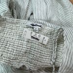 Madewell  Nola Midi Dress Cream Stripe 100% Linen  
Size Medium Photo 9