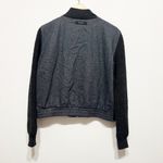 WE-AR4 Italy Wool Blend Woven Collarless Full Zip Bomber Jacket Gray Black Large Photo 3