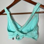 Aerie  lace light green sea foam criss cross X back lace bralette size small Photo 2