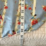 Victoria's Secret Cute Novelty bird floral blue striped silk viscose button down night shi…​​ Photo 11