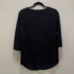 Urban Outfitters  Black Terry Cloth Sheer Ruffle Hem 3/4 Sleeve Blouse Size Small Photo 6
