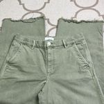 Loft  Sage Green Wide Leg Crop Frayed hems denim, size 12 Photo 10