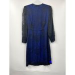 BCBGMAXAZRIA Blue Runway Long Sleeve Tired Silk Skirt Dress 4 Photo 8