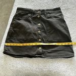Good American  Size 10/30 A-Line Button Front Mini Skirt Dark Olive Green Denim Photo 10