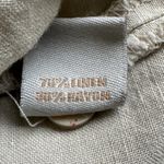 Bogari Button Down Top Womens L Cream Linen Floral Embroidered Boho Southwestern Orange Size L Photo 4