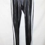 Spanx Women’s Black Faux Leather Casual Stretchy Side Stripe Leggings Size XS Photo 0