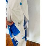 Natori White Blue Floral Collared Front Button Cinched Waist Andora Dress Size 8 Photo 8