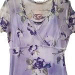 Vtg Y2K Babydoll Maxi Dress Mesh Floral Fairy Feminine WhimsiGoth Grunge Size S Purple Photo 4